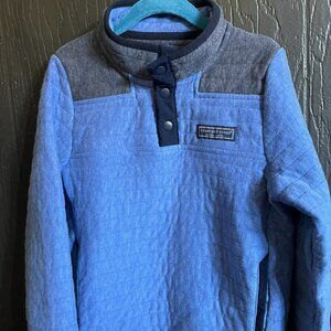 Vineyard Vines Boys Blue Quilted Snap Pullover - Size 5